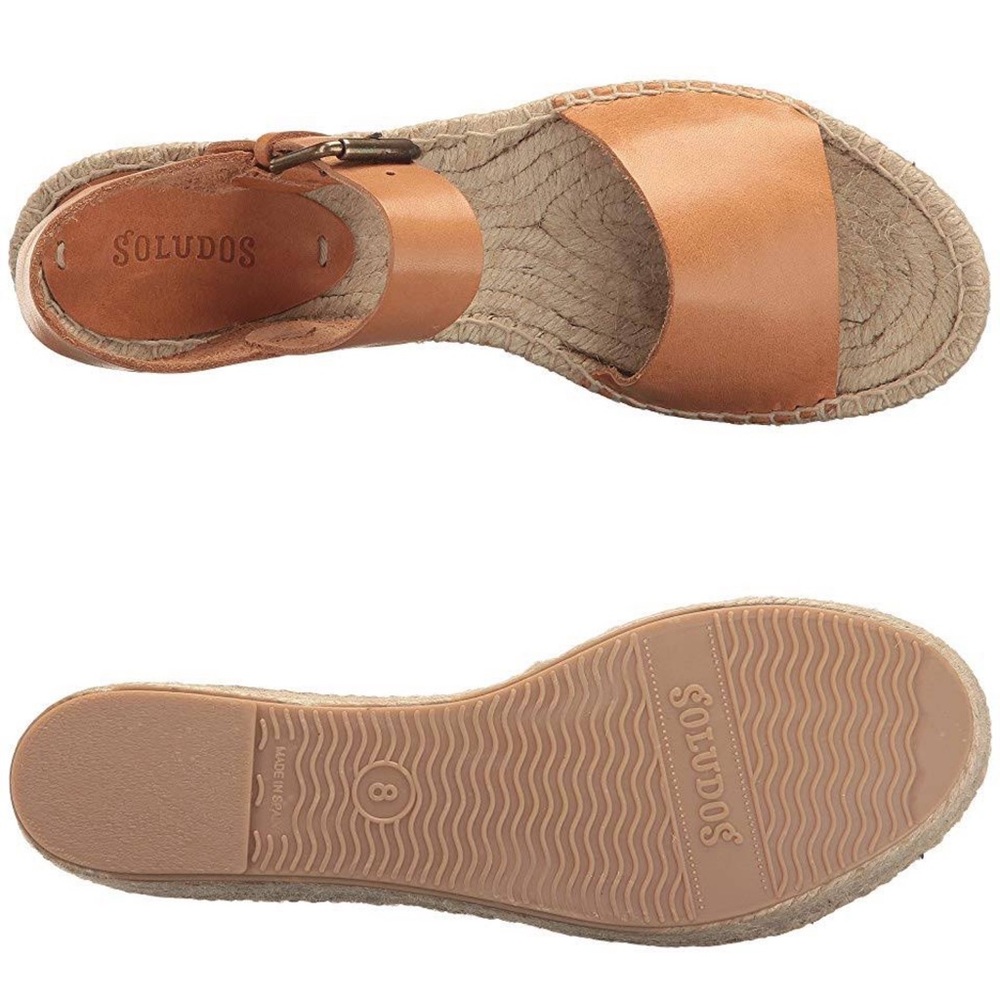 NEW Soludos Minorca Platform Leather Espadrille 8 - Picture 7 of 9